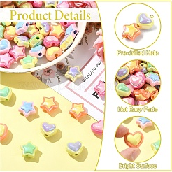 30шт 5 цвета непрозрачные акриловые бусины&nbsp;SACR-YW0001-88A