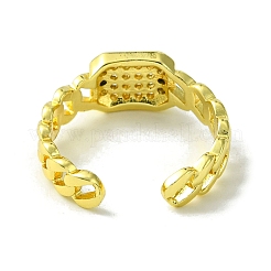 Открытые манжеты из латуни с микропаве кубический цирконий RJEW-K256-35G