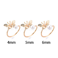 Оправы для колец-манжет в форме бабочки из латуни с микропаве из прозрачного кубического циркония KK-T076-50G