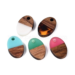 Pendentifs en résine transparente et opaque et en bois de noyer&nbsp;RESI-N053-29