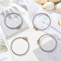 4шт набор тянущихся браслетов из круглых железных цепей&nbsp;BJEW-BC0001-24