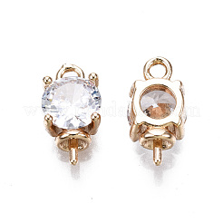 Латунные микропейв прозрачные кубические циркониевые шпильки KK-S359-102-B01-RS