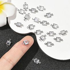 Breloques carrées en laiton pavé de zircone cubique shegrace&nbsp;XGRQ2O292-440A-P