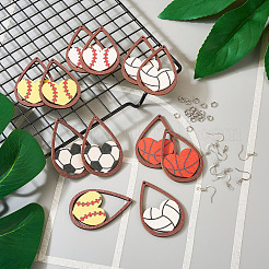 Наборы для изготовления сережек с подвесками на спортивную тематику своими руками&nbsp;DIY-TA0004-36