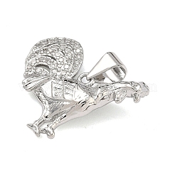 Латунные микропаве прозрачные подвески с фианитом&nbsp;KK-B170-24P