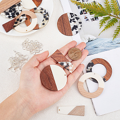 Наборы для изготовления деревянных висячих серег своими руками&nbsp;DIY-OC0006-44