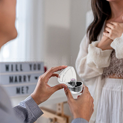 40 шт. акриловые коробки для хранения колец в форме сердца&nbsp;CON-PH0003-26