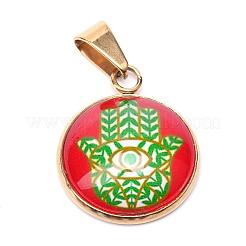Hamsa рука / рука fatima / рука Miriam тема стеклянные подвески&nbsp;GLAA-R182-G