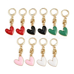 5 пара серег-колец с кисточками из цинкового сплава и эмали&nbsp;EJEW-JE06590