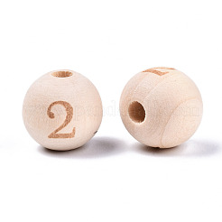 Perle europee di legno naturale non finito&nbsp;WOOD-S045-141A-2