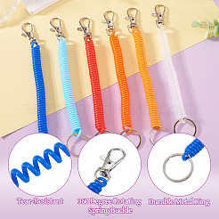 6 portachiavi a molla retrattile a spirale in plastica&nbsp;KEYC-TA0004-83