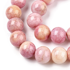 Perles de verre craquelé teintées à effet ombré&nbsp;X1-GLAA-T031-10mm-01O