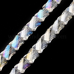 Brins de perles de verre transparentes galvanisées&nbsp;GLAA-G092-A05