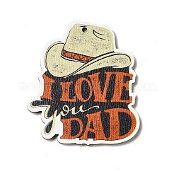 Большие подвески из осинового дерева с принтом на день отца WOOD-G014-36