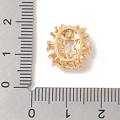 Латунные бусины из циркония микропаве со стеклом KK-B100-075G-01