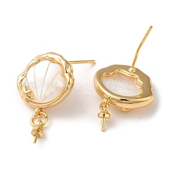 Фурнитура для сережек-пусетов из латуни KK-P239-07G-01