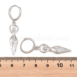 Boucles d'oreilles pendantes créoles en laiton&nbsp;EJEW-G471-47P-01