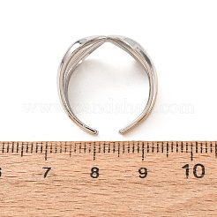 304ステンレススチールカフオープンリング  ゴールデン·ステンレス鋼色  14.5mm  usサイズ7 1/4(17.5mm)&nbsp;SA-CBA751F-09GP