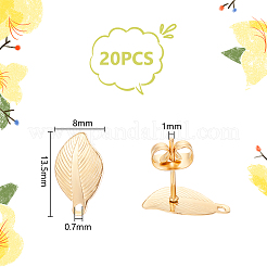 20 шт. фурнитура для сережек-гвоздиков из нержавеющей стали 304 в виде листа STAS-UN0058-05