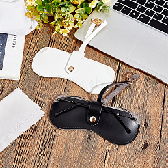 2 шт. 2-х цветный портативный чехол для очков из ПВХ-кожи AJEW-PH0004-53