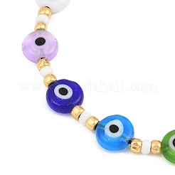 Регулируемые браслеты из бисера ручной работы от сглаза BJEW-JB12485-01