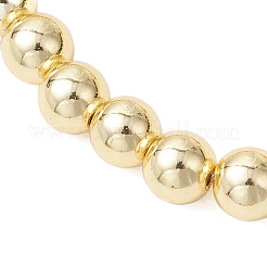 3 шт. гальванизированные немагнитные синтетические гематитовые круглые бусины эластичные браслеты для женщин&nbsp;BJEW-JB11943