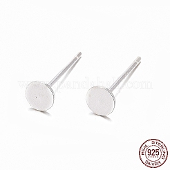 925 apprêt pour boucles d'oreilles à tige plate en argent sterling&nbsp;STER-K167-045C-S