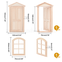 2 pz 2 decorazioni per la casa in legno naturale&nbsp;DJEW-PH0001-10