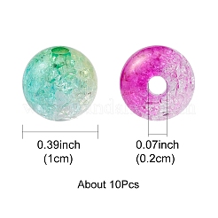 Прозрачных бусин акриловые треск CACR-YW0001-09B