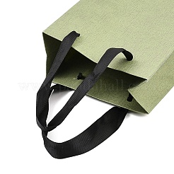 Бумажные подарочные пакеты с ручками из черной нейлоновой ленты&nbsp;ABAG-K004-01B