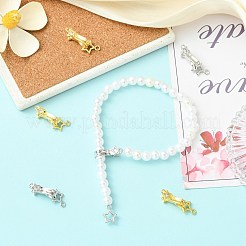 6 pz 2 colori ottone micro pavé zirconia cubica trasparente fermagli ad incastro&nbsp;KK-CJ0005-91