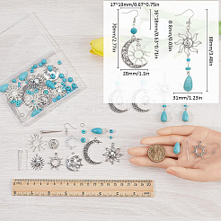 DIY-Sets zur Herstellung synthetischer türkisfarbener Perlen mit Anhängern aus Legierung&nbsp;DIY-SC0027-07