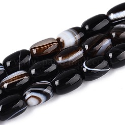 Окрашенные натуральные полосатые агатовые бусы&nbsp;G-T144-44A