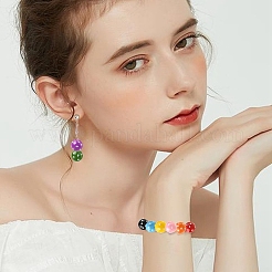 80 шт. 8-х цветные крашеные натуральные деревянные бусины&nbsp;WOOD-YW0001-90