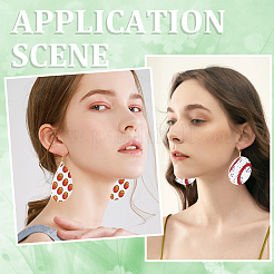 Набор для самостоятельного изготовления кожаных сережек-подвесок в виде спортивного мяча&nbsp;DIY-SC0024-91-1