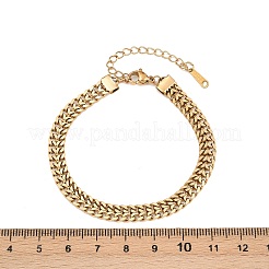 Браслеты из нержавеющей стали 304 с панцирным плетением для женщин BJEW-G759-08G