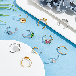 24 шт. 8 стили кольцевых компонентов из нержавеющей стали STAS-UN0047-48