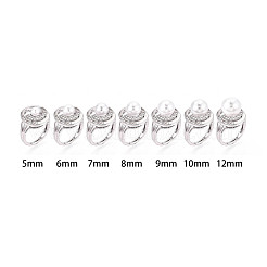 Регулируемые крепления колец для чашек с микропаве из кубического циркония из латуни&nbsp;KK-B166-03P