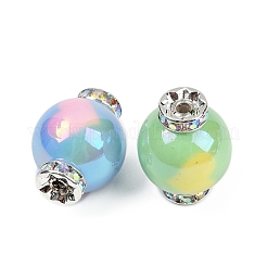 Бусины со стразами из смолы RESI-B030-01B-04