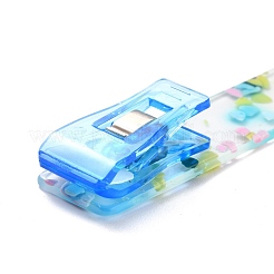 フェロアロイ  プラスチックとアクリルのキーホルダー  非接触型カードエクストラクタ  女の子用カードプラー付きロングネイルカードエクストラクターキーホルダー用  長方形  空色  15.5cm&nbsp;KEYC-C048-01B