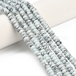 Нити бусин из синтетического малахита и синтетической бирюзы G-Z110-B03-2x4mm