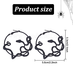 3 пара двухцветных серег-колец из сплава в виде змеи для женщин EJEW-AN0001-63