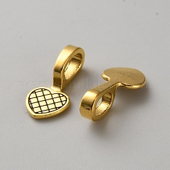 チベット風合金貼り付け用バチカン  ハート  アンティーク黄金  18.5x9x6.5mm  穴：6x4mm&nbsp;FIND-WH0435-06AG
