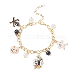 3 шт. 3 стиля браслеты с подвесками из сплава и эмали на тему Хэллоуина для женщин&nbsp;BJEW-JB12110