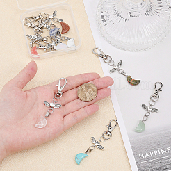 9шт 9 стильных подвесных украшения из драгоценных камней&nbsp;HJEW-CA0001-38