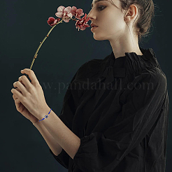 12шт. 9 стиля стеклянных браслетов с бусинами от сглаза BJEW-FI0001-24