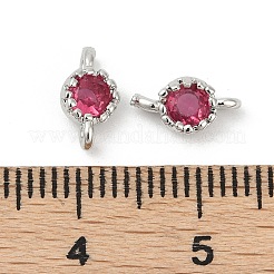Messing Zirkonia flache runde Verbindungsstück Charms&nbsp;KK-H204-02P-05