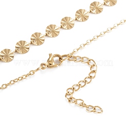 Ожерелья из плоской круглой цепи из нержавеющей стали 304 с вакуумным покрытием pvd&nbsp;NJEW-M187-03G