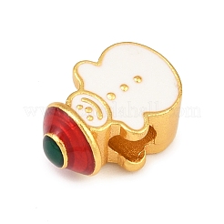 Рождественские латунные эмалевые европейские бусины KK-F922-03D-G