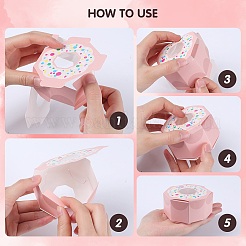 Картонные коробки для пончиков с шестигранной головкой&nbsp;CON-WH0019-18B